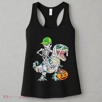 Cool Skeleton Dinosaur Halloween Trick Or Treat Women's Tank Top thumb 3