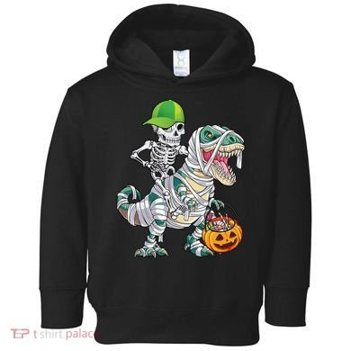 Cool Skeleton Dinosaur Halloween Trick Or Treat Toddler Hoodie