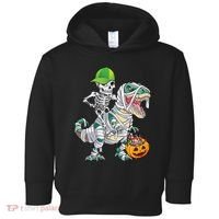 Cool Skeleton Dinosaur Halloween Trick Or Treat Toddler Hoodie thumb 0