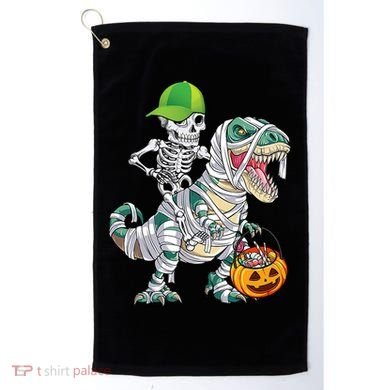 Cool Skeleton Dinosaur Halloween Trick Or Treat Golf Towel