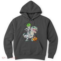 Cool Skeleton Dinosaur Halloween Trick Or Treat Hoodie thumb 0