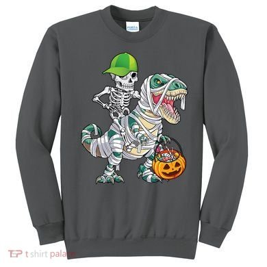 Cool Skeleton Dinosaur Halloween Trick Or Treat Sweatshirt