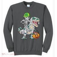 Cool Skeleton Dinosaur Halloween Trick Or Treat Sweatshirt thumb 0