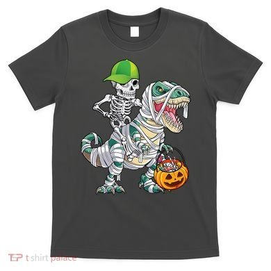 Cool Skeleton Dinosaur Halloween Trick Or Treat T-Shirt