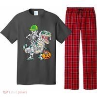 Cool Skeleton Dinosaur Halloween Trick Or Treat Pajama Set thumb 0