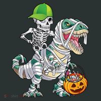 Cool Skeleton Dinosaur Halloween Trick Or Treat Mousepad thumb 1