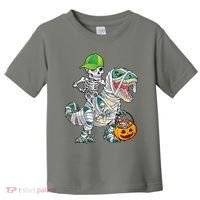 Cool Skeleton Dinosaur Halloween Trick Or Treat Toddler T-Shirt thumb 0