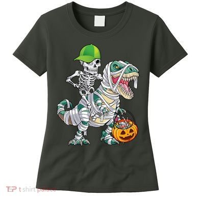 Cool Skeleton Dinosaur Halloween Trick Or Treat Women's T-Shirt