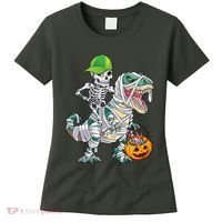 Cool Skeleton Dinosaur Halloween Trick Or Treat Women's T-Shirt thumb 0
