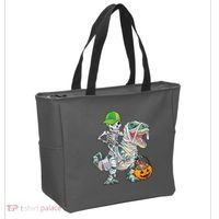 Cool Skeleton Dinosaur Halloween Trick Or Treat Tote Bag thumb 2