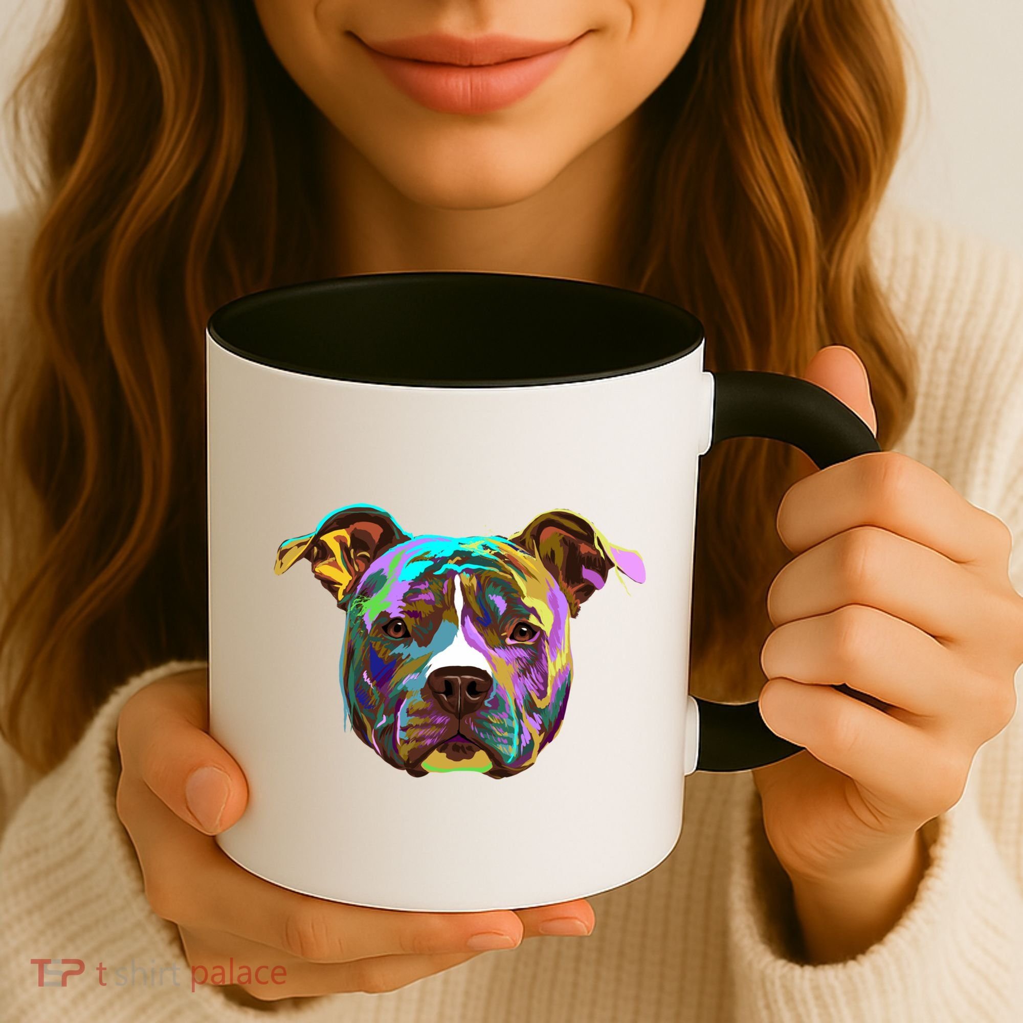 Colourful Splash Dog American Staffordshire Terrier Gift Coffee Mug
