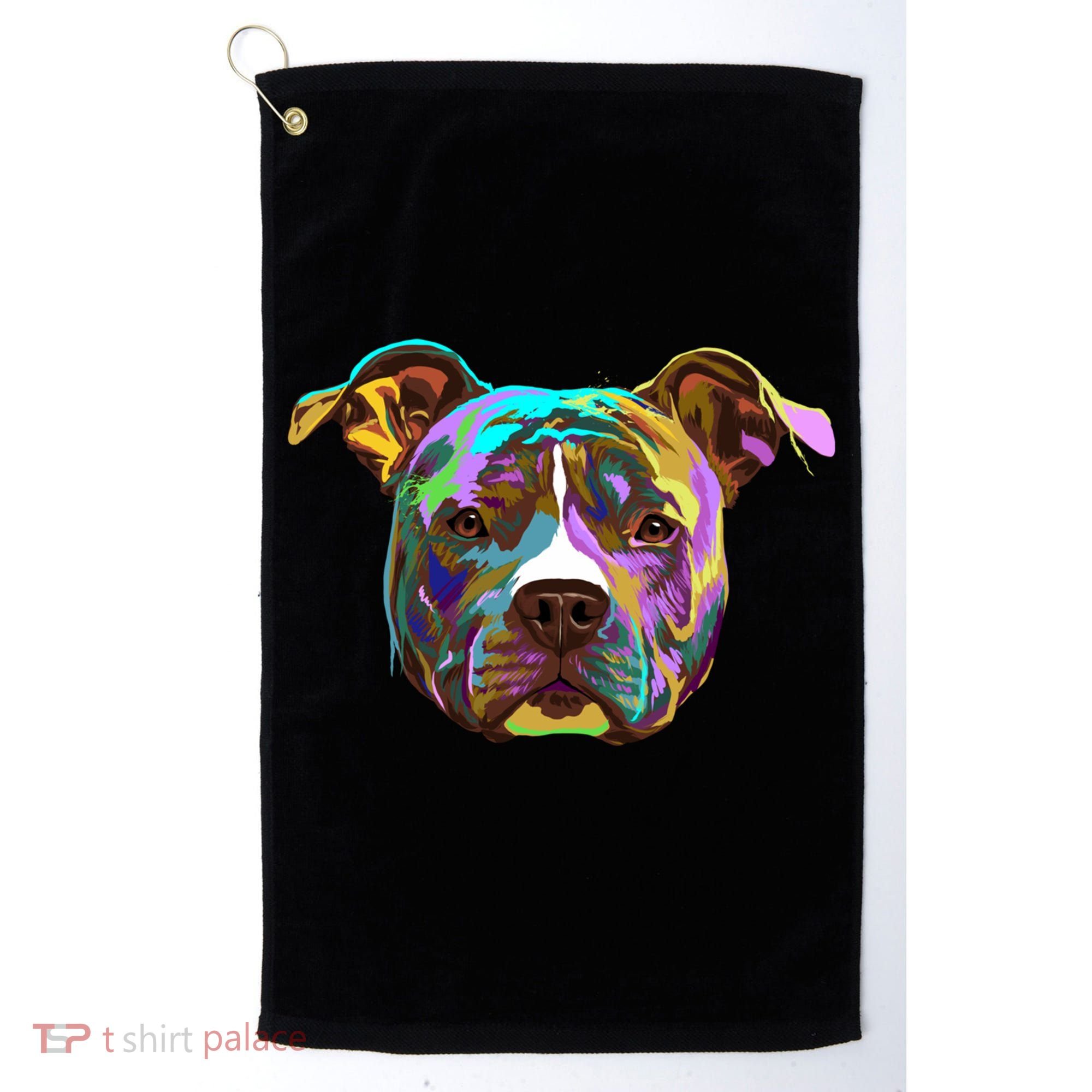 Colourful Splash Dog American Staffordshire Terrier Gift Golf Towel