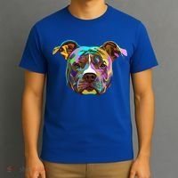 Colourful Splash Dog American Staffordshire Terrier Gift T-Shirt thumb 3