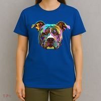 Colourful Splash Dog American Staffordshire Terrier Gift T-Shirt thumb 4