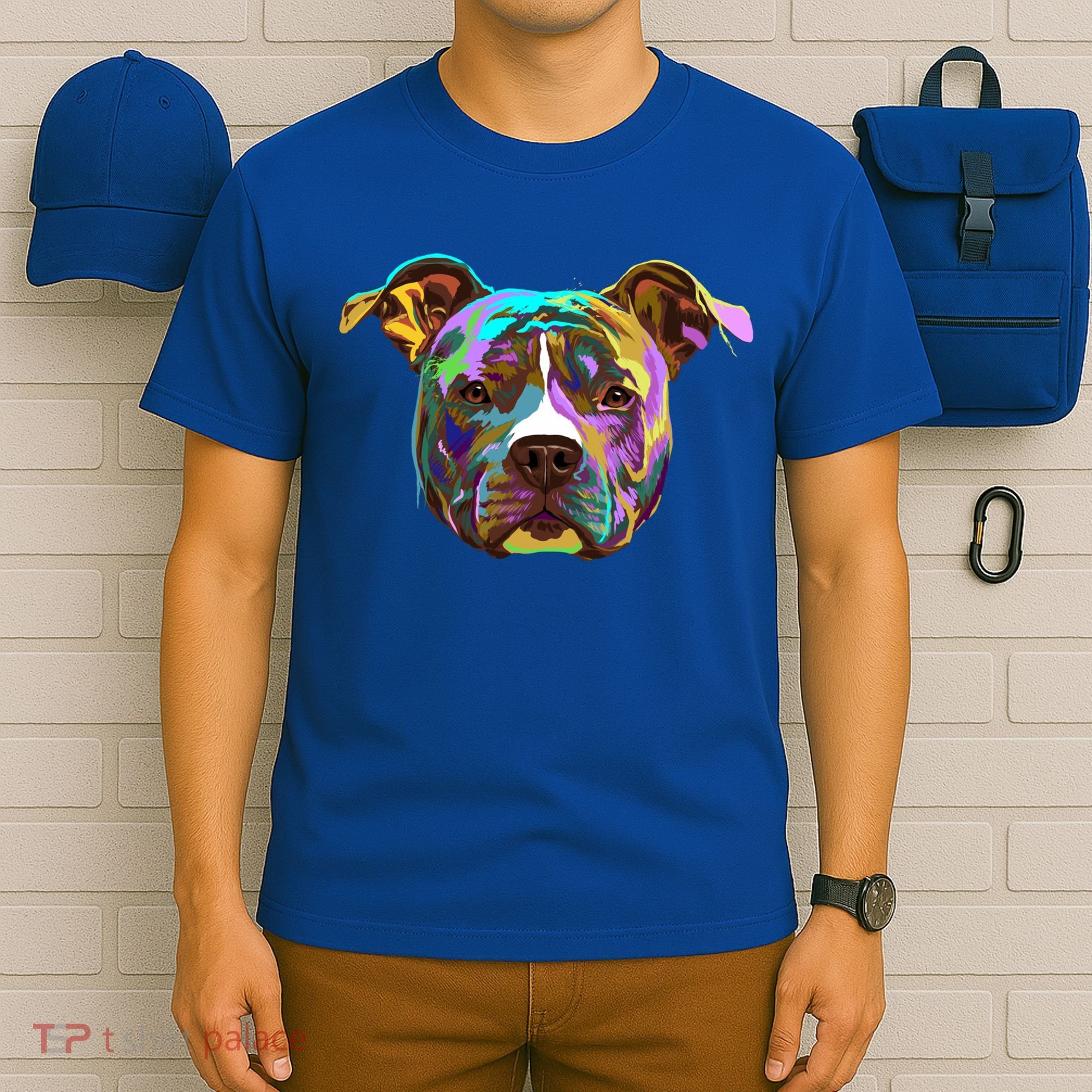 Colourful Splash Dog American Staffordshire Terrier Gift T-Shirt
