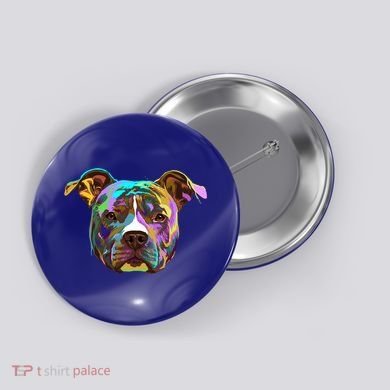 Colourful Splash Dog American Staffordshire Terrier Gift Button