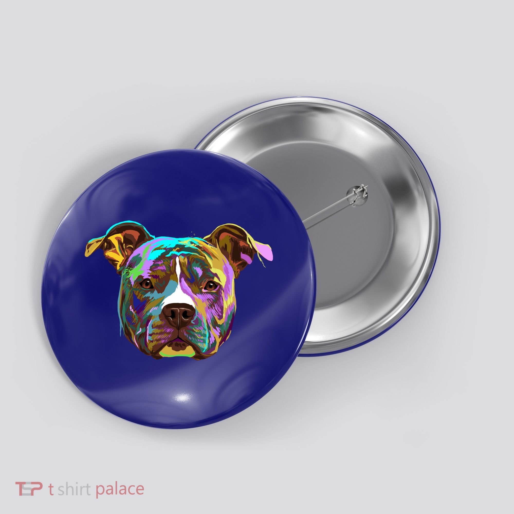 Colourful Splash Dog American Staffordshire Terrier Gift Button