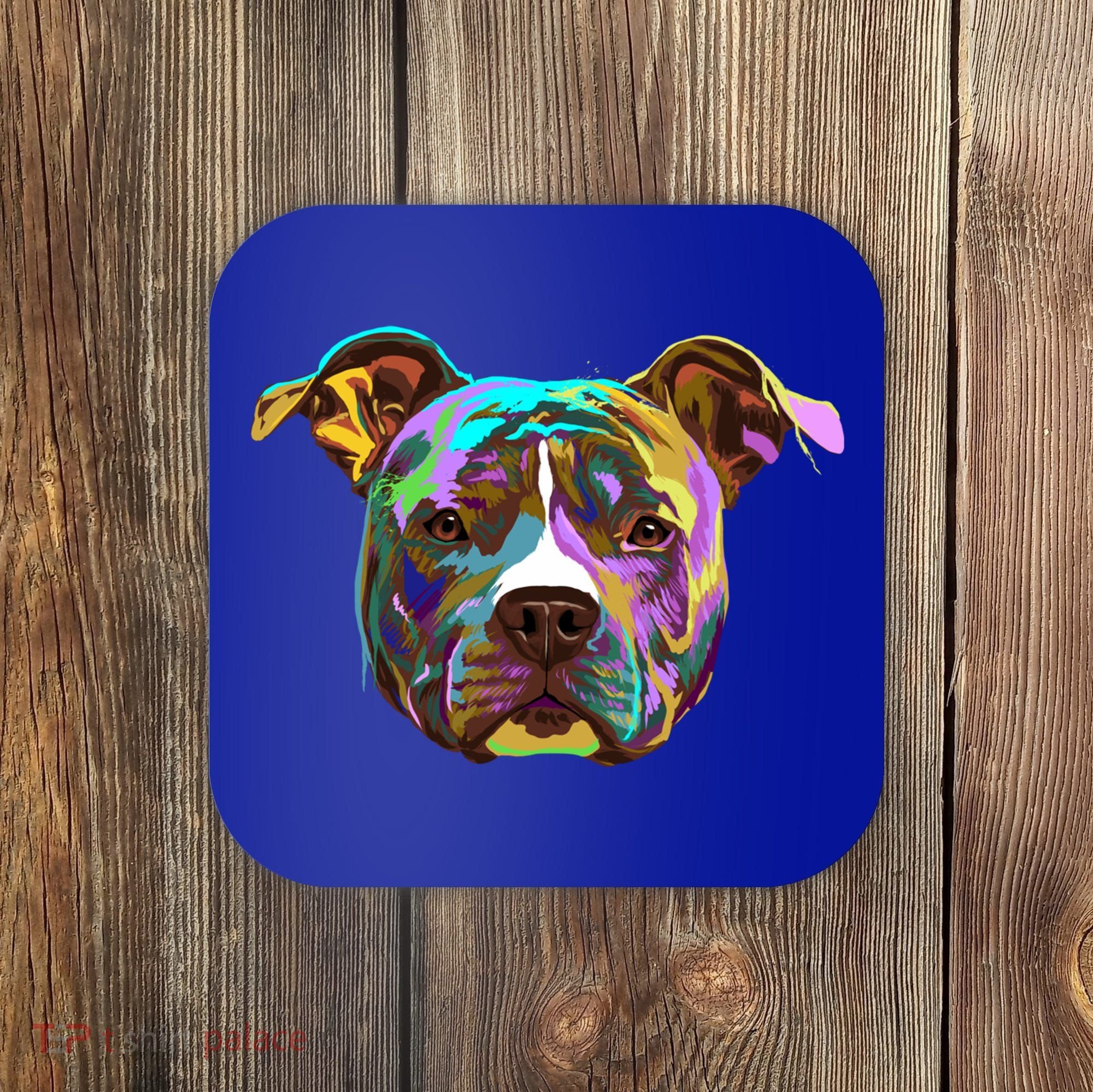 Colourful Splash Dog American Staffordshire Terrier Gift Coaster
