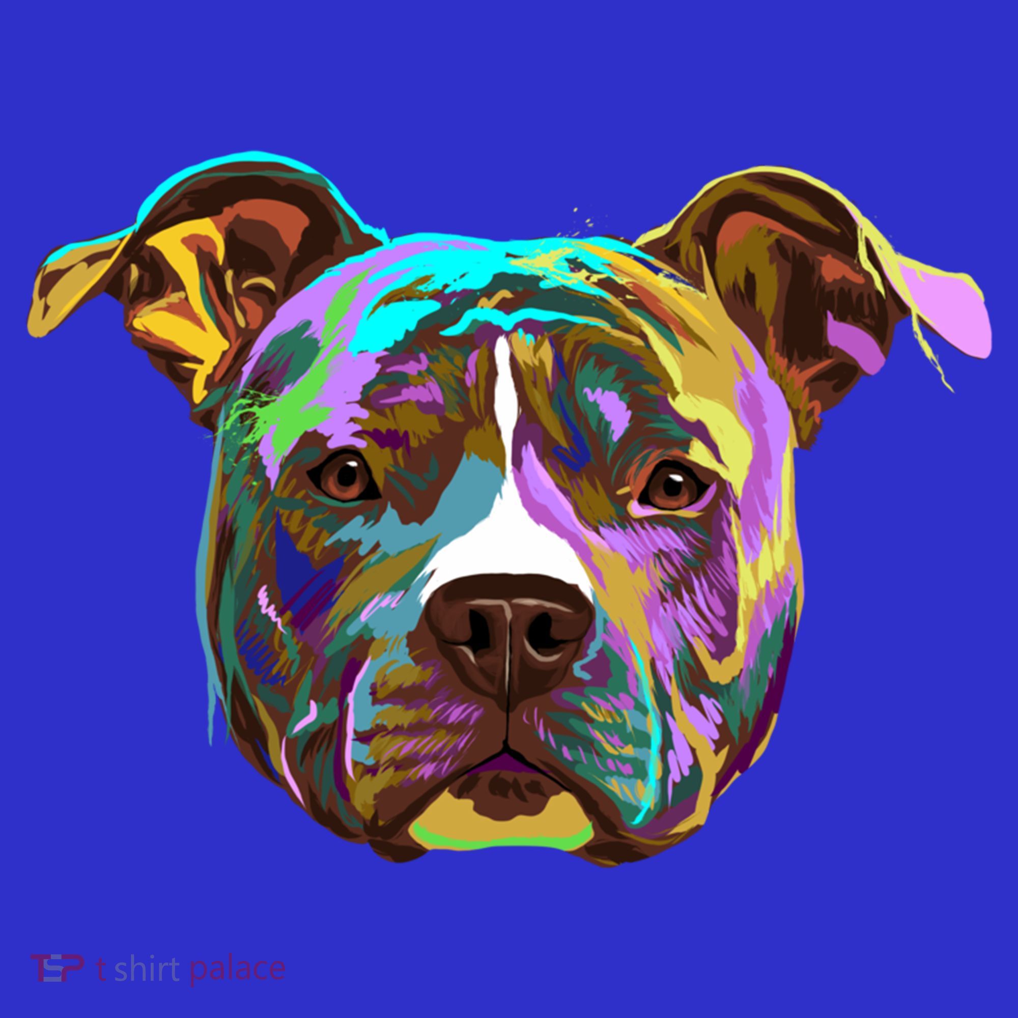 Colourful Splash Dog American Staffordshire Terrier Gift Baby Bodysuit