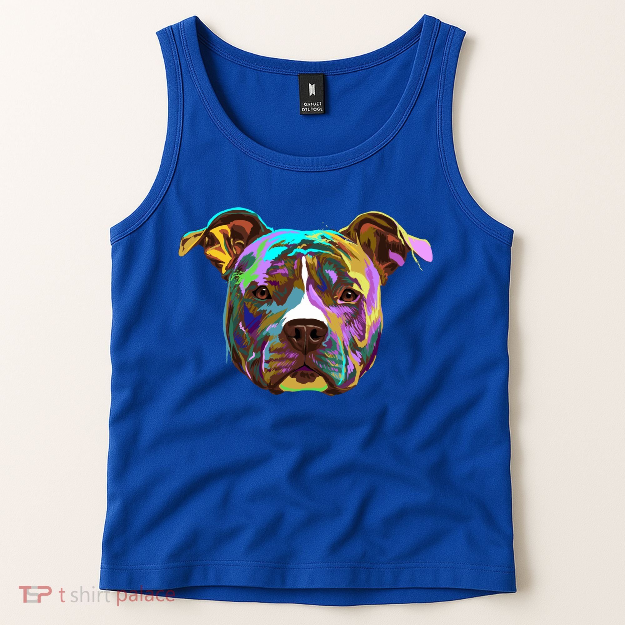 Colourful Splash Dog American Staffordshire Terrier Gift Tank Top