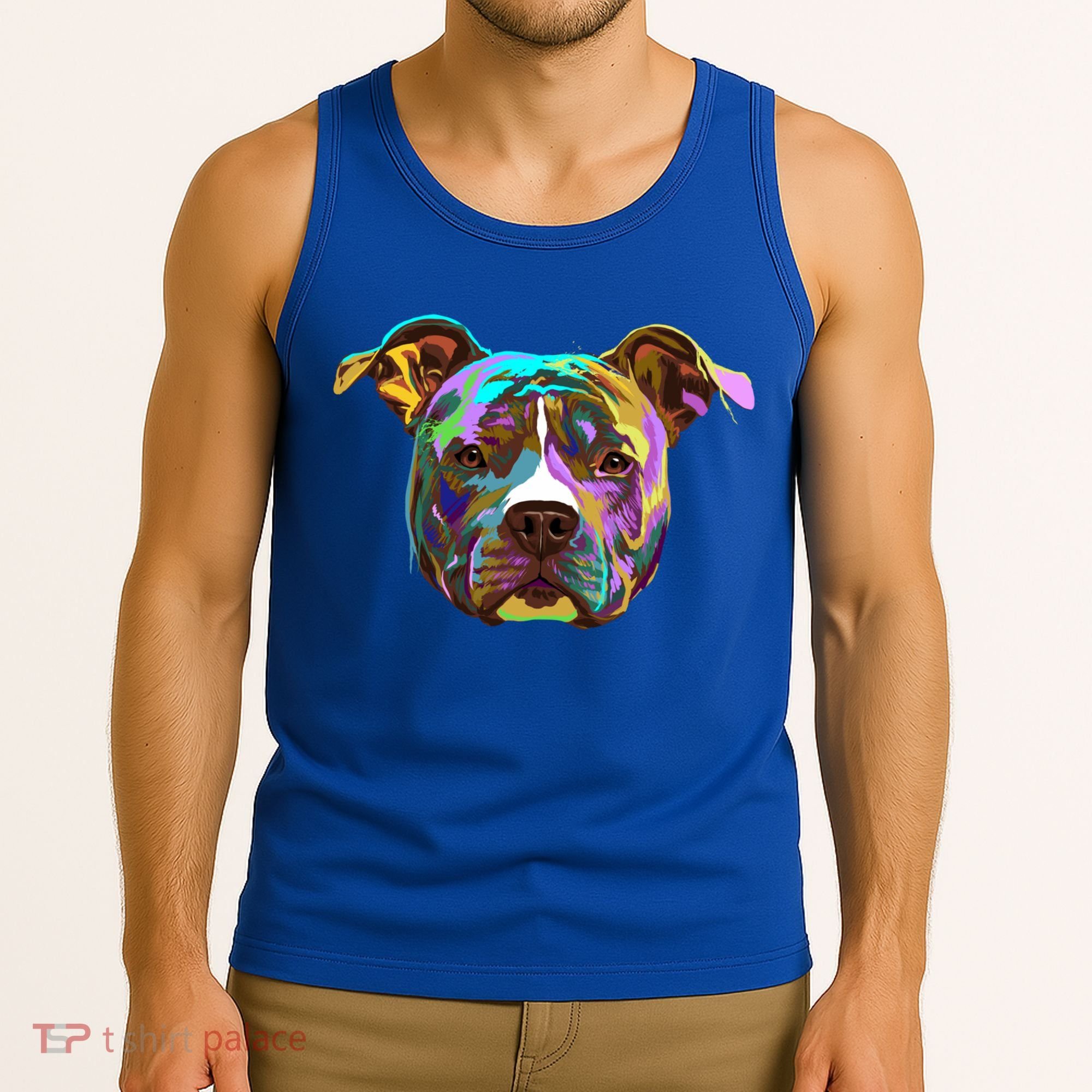 Colourful Splash Dog American Staffordshire Terrier Gift Tank Top