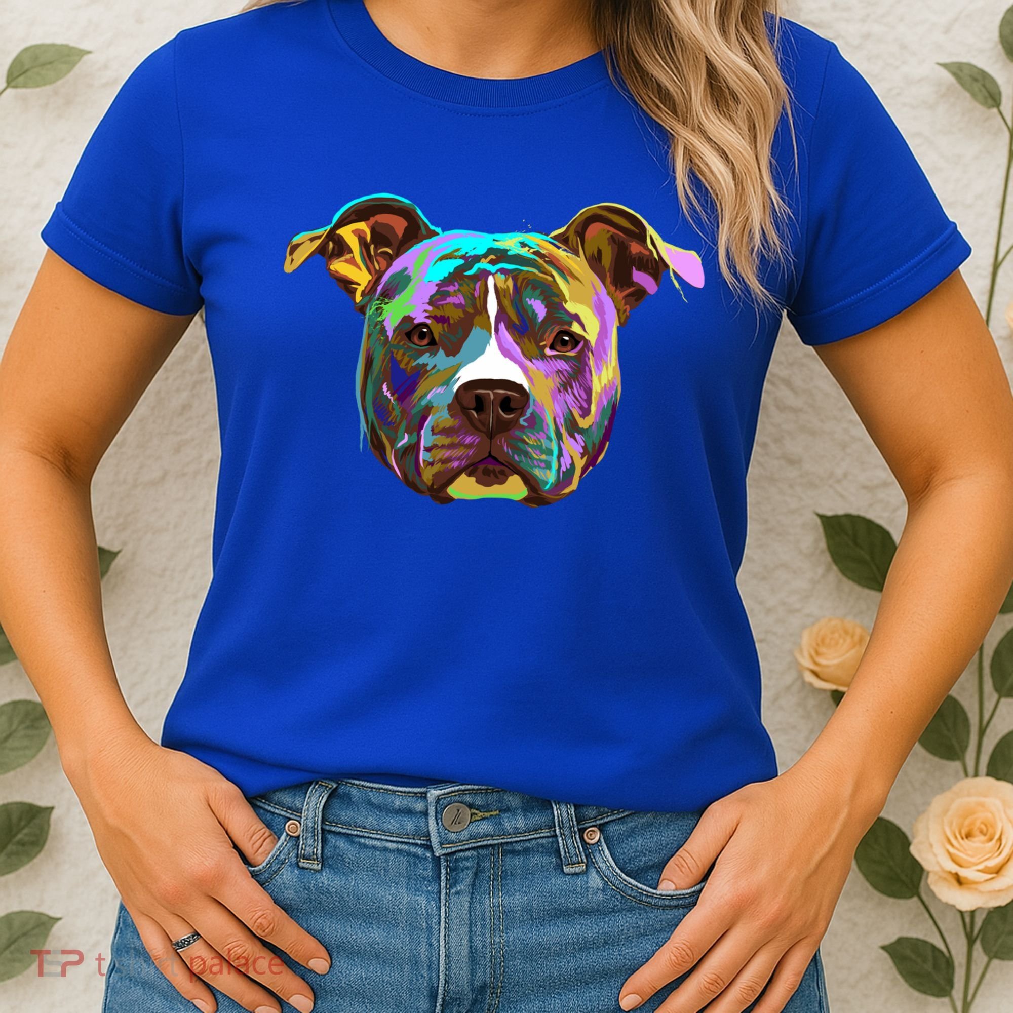 Colourful Splash Dog American Staffordshire Terrier Gift Women's T-Shirt