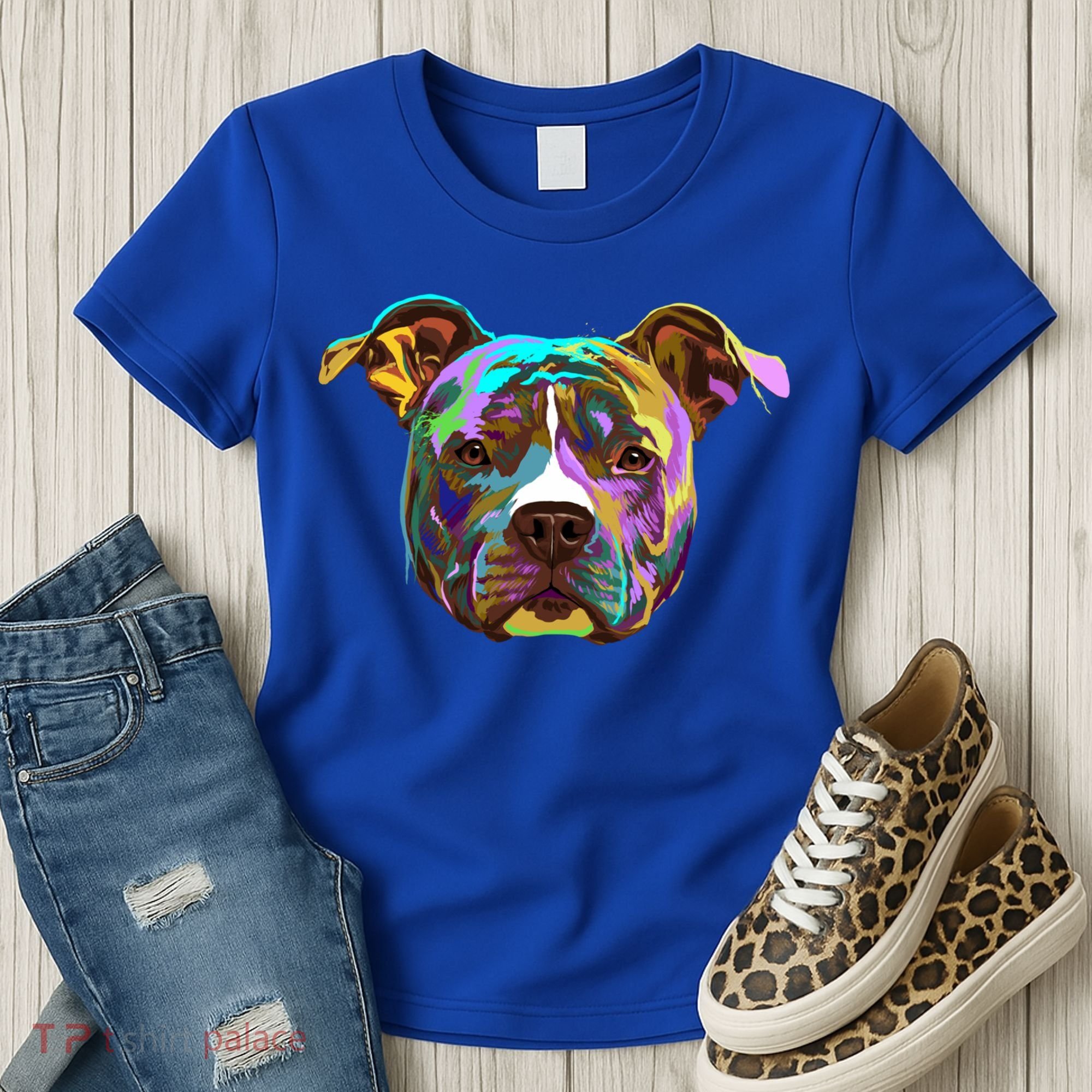 Colourful Splash Dog American Staffordshire Terrier Gift Women's T-Shirt