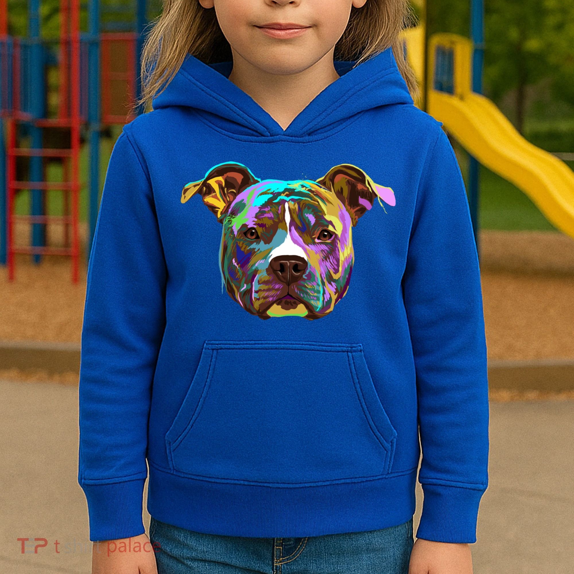 Colourful Splash Dog American Staffordshire Terrier Gift Kids Hoodie