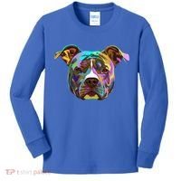 Colourful Splash Dog American Staffordshire Terrier Gift Kids Long Sleeve Shirt thumb 0