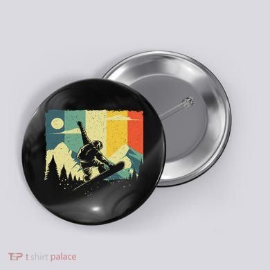 Cool Snowboarding Design For Women Vintage Snowboarder Button