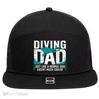 Cool Scuba Diving For Dad Men Ocean Scuba Diver Instructor 7 Panel Mesh Trucker Snapback Hat thumb 0