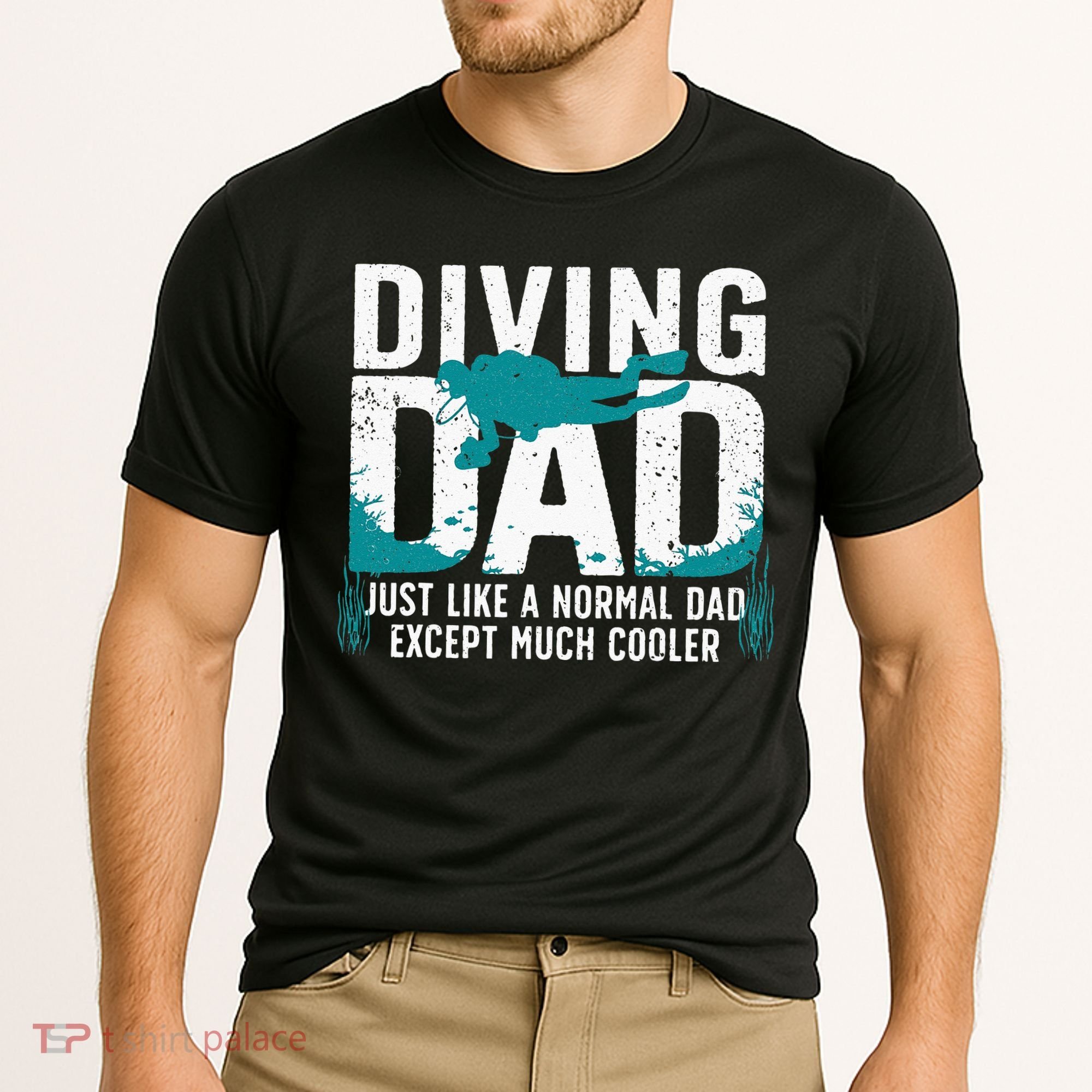 Cool Scuba Diving For Dad Men Ocean Scuba Diver Instructor Cooling Performance Crew T-Shirt