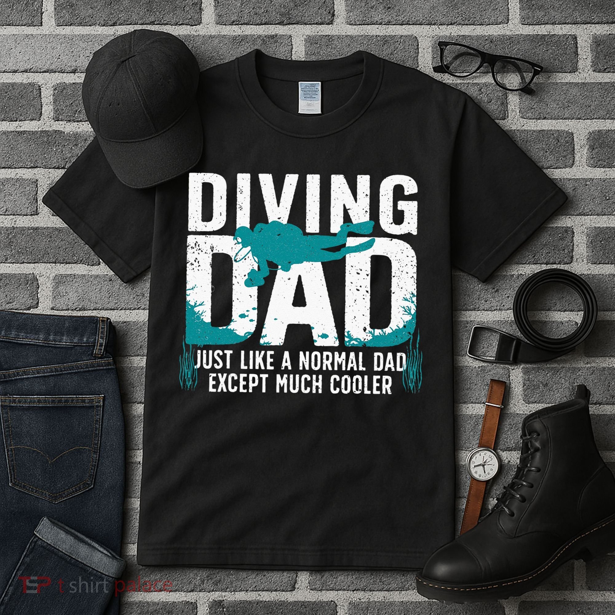 Cool Scuba Diving For Dad Men Ocean Scuba Diver Instructor Tall T-Shirt