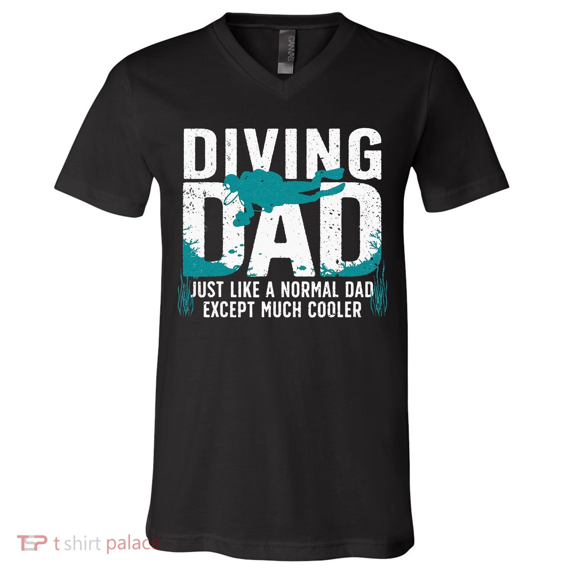 Cool Scuba Diving For Dad Men Ocean Scuba Diver Instructor V-Neck T-Shirt