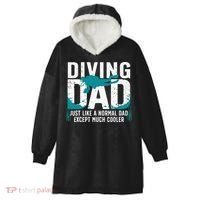 Cool Scuba Diving For Dad Men Ocean Scuba Diver Instructor Hooded Wearable Blanket thumb 0