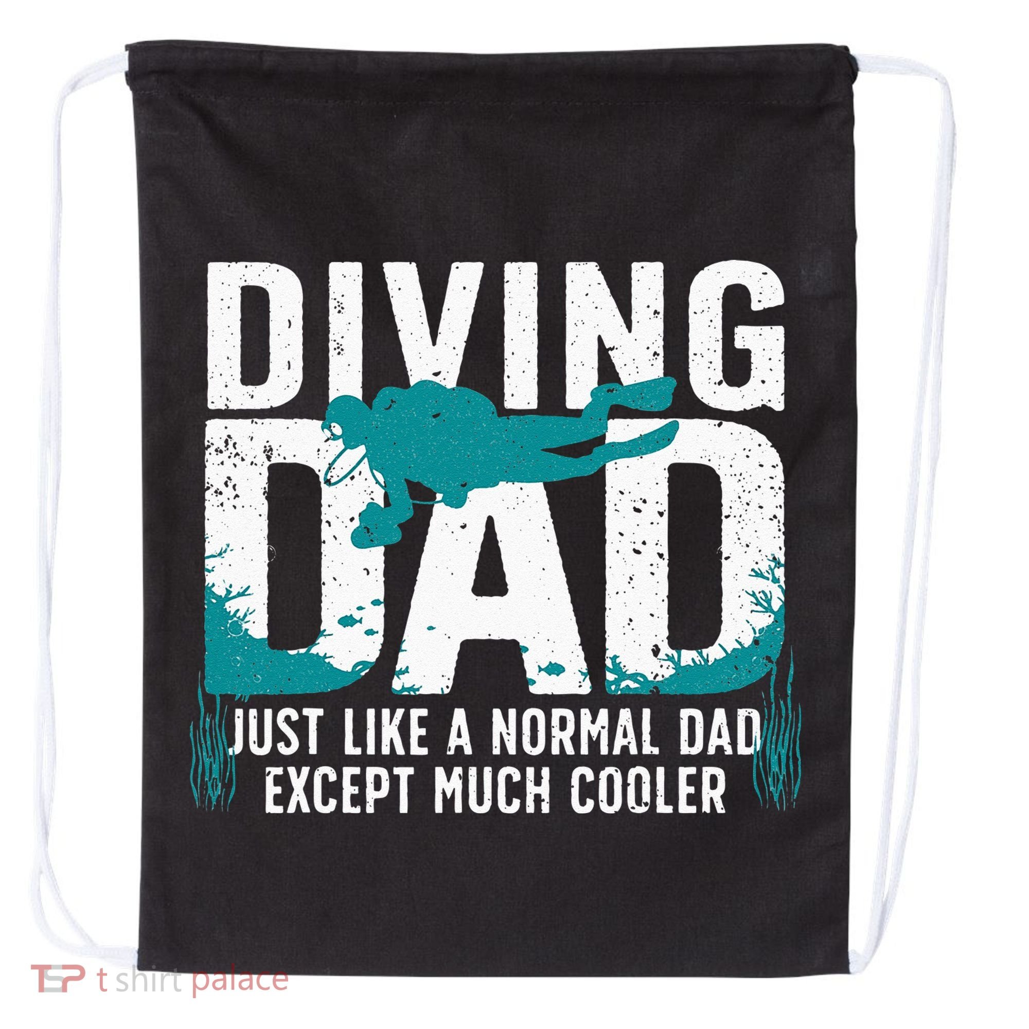 Cool Scuba Diving For Dad Men Ocean Scuba Diver Instructor Drawstring Bag