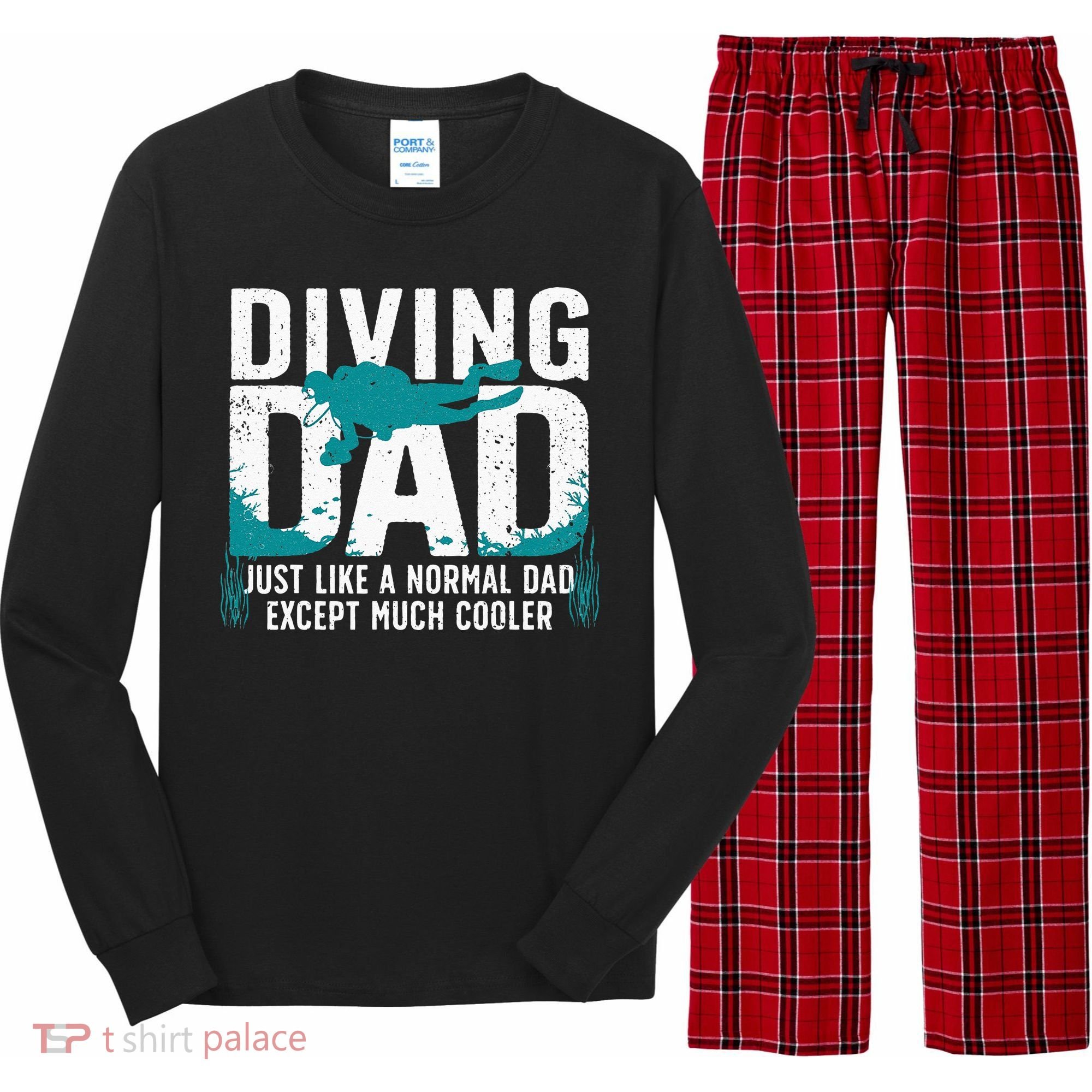 Cool Scuba Diving For Dad Men Ocean Scuba Diver Instructor Long Sleeve Pajama Set