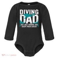 Cool Scuba Diving For Dad Men Ocean Scuba Diver Instructor Baby Long Sleeve Bodysuit thumb 0
