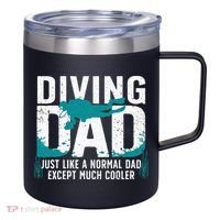 Cool Scuba Diving For Dad Men Ocean Scuba Diver Instructor 12oz Stainless Steel Coffee Mug thumb 0