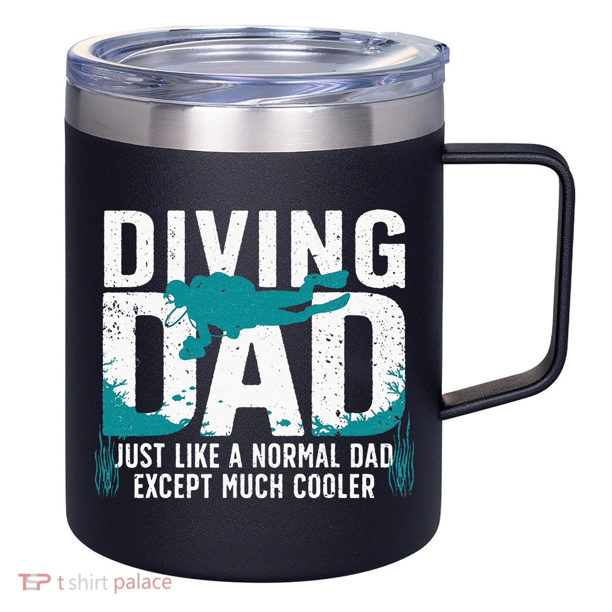 Cool Scuba Diving For Dad Men Ocean Scuba Diver Instructor 12oz Stainless Steel Coffee Mug