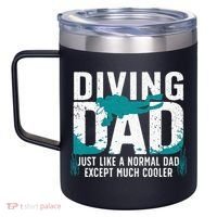 Cool Scuba Diving For Dad Men Ocean Scuba Diver Instructor 12oz Stainless Steel Coffee Mug thumb 2