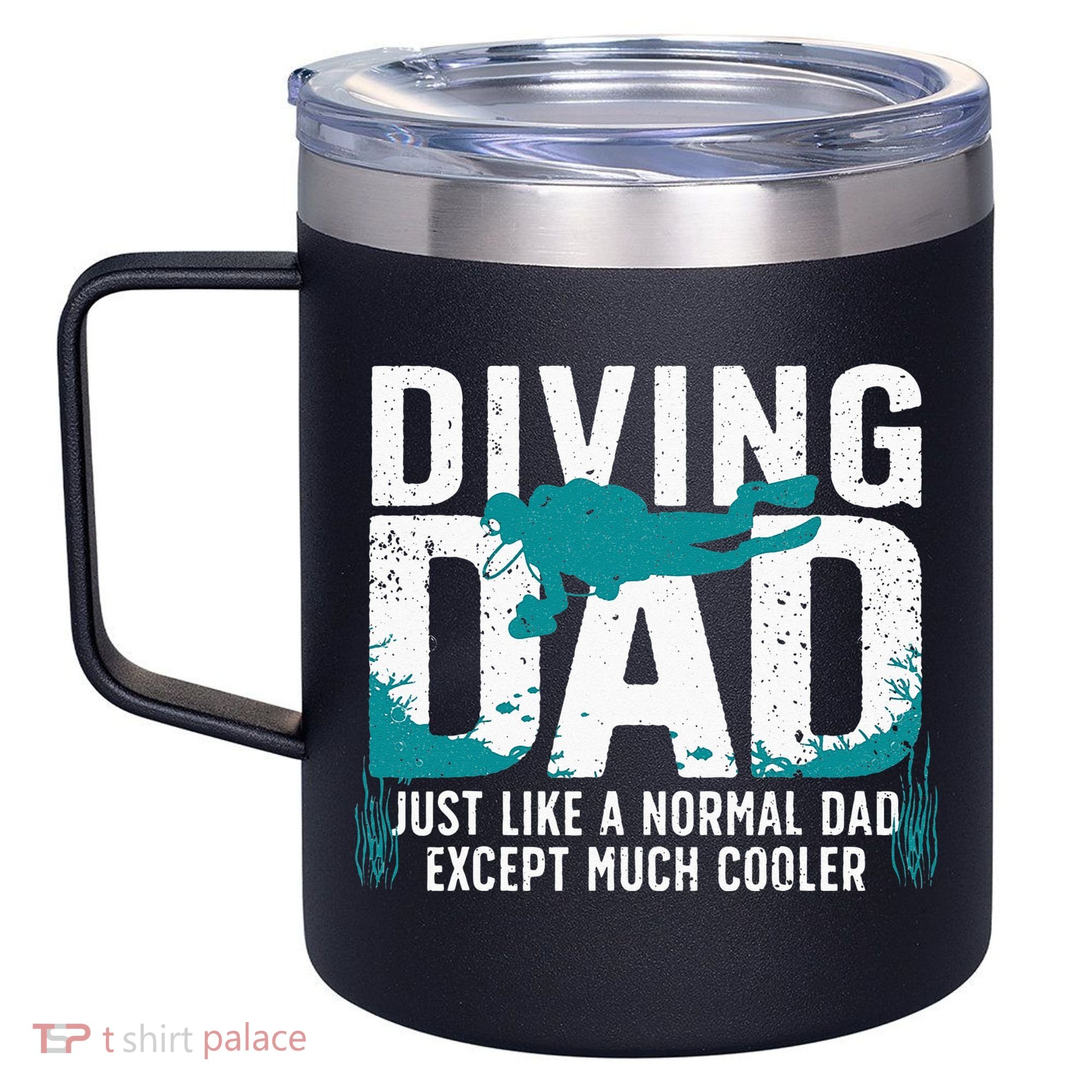 Cool Scuba Diving For Dad Men Ocean Scuba Diver Instructor 12oz Stainless Steel Coffee Mug