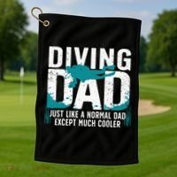 Cool Scuba Diving For Dad Men Ocean Scuba Diver Instructor Golf Towel thumb 1