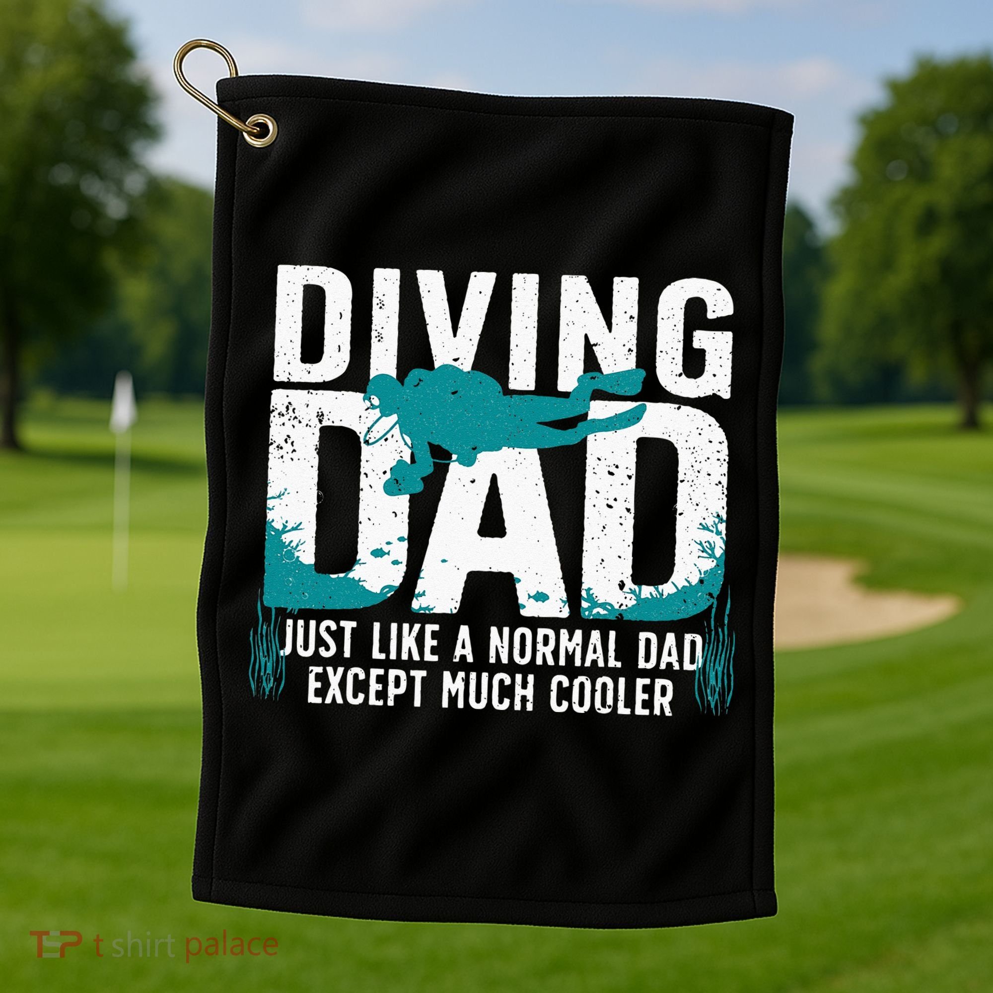 Cool Scuba Diving For Dad Men Ocean Scuba Diver Instructor Golf Towel