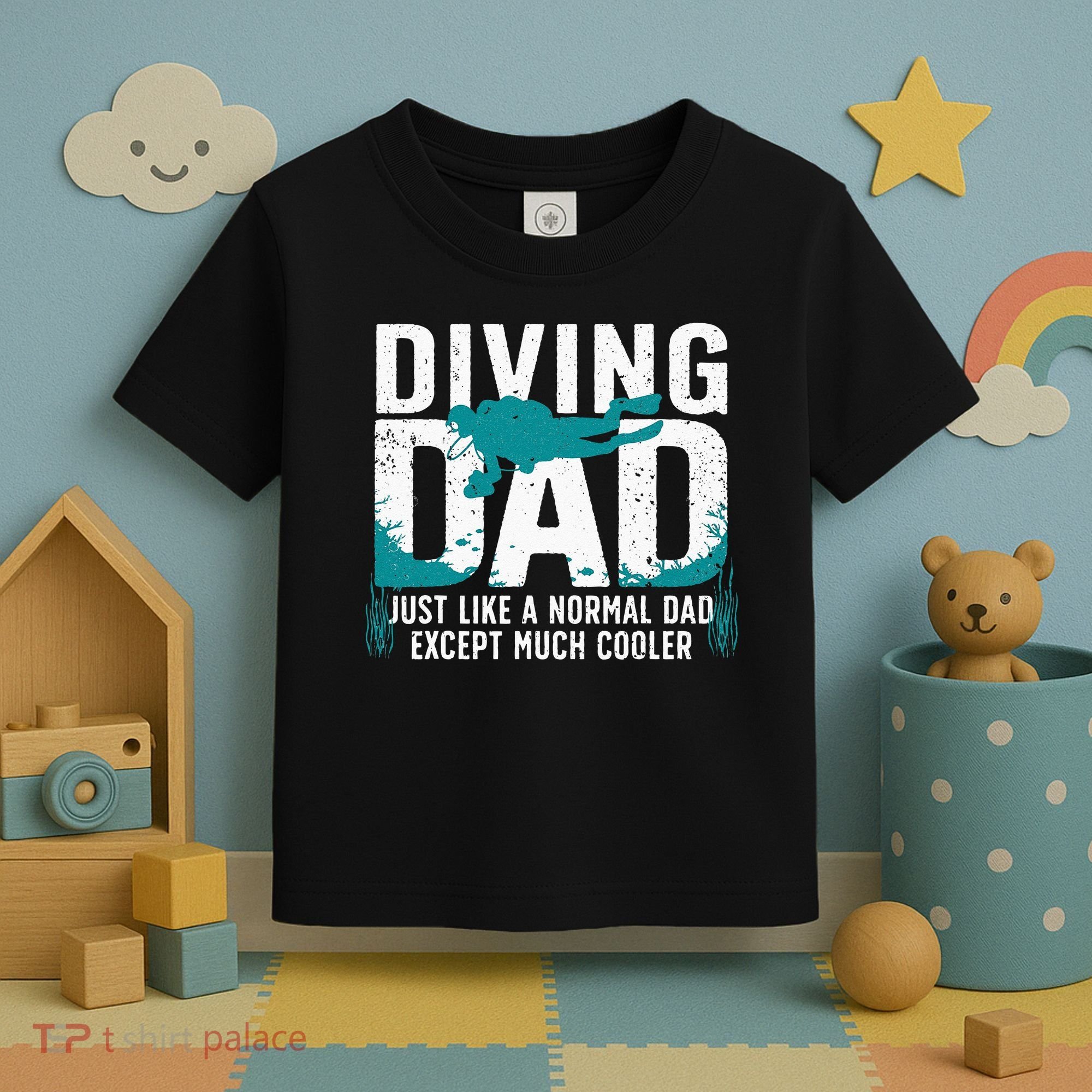 Cool Scuba Diving For Dad Men Ocean Scuba Diver Instructor Toddler T-Shirt