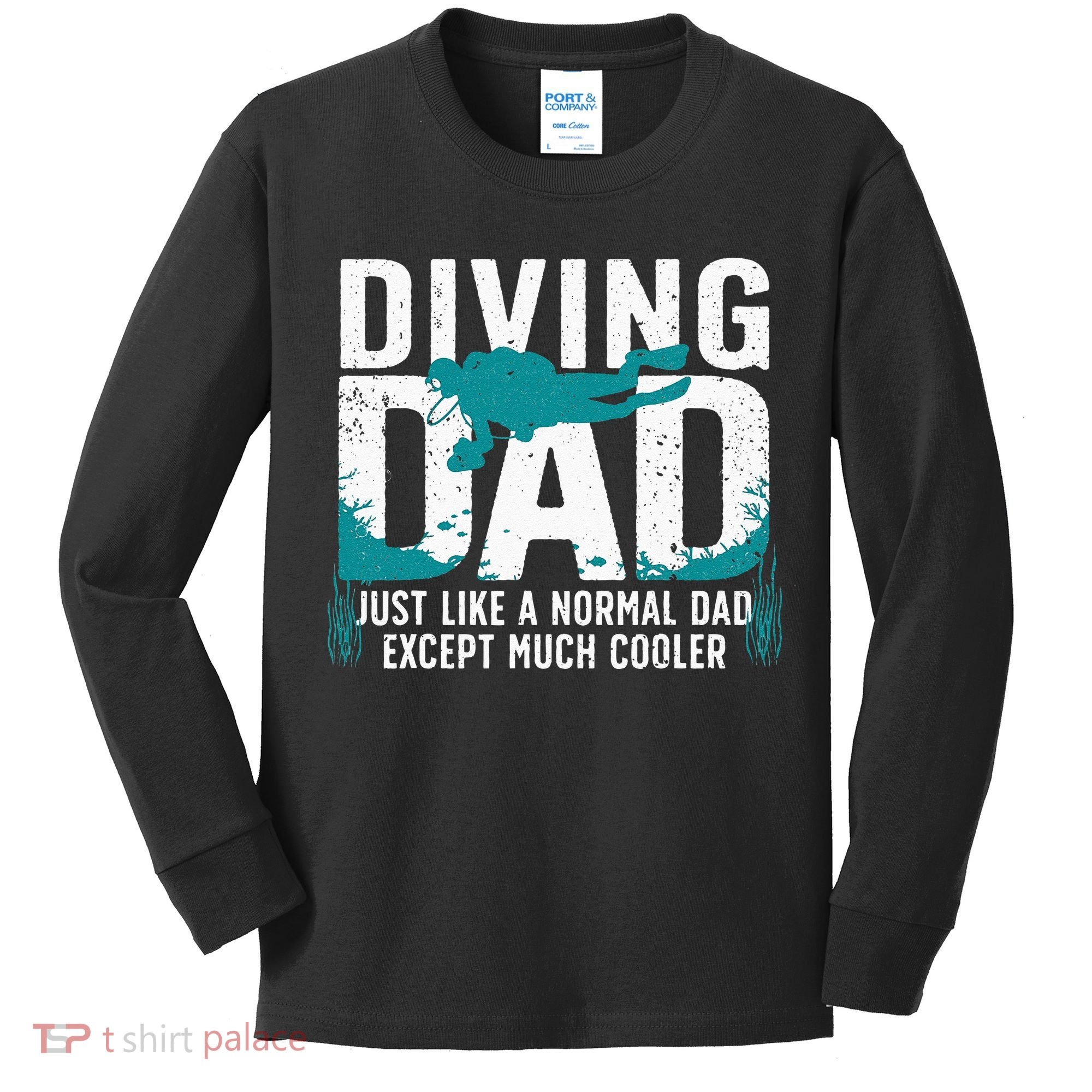 Cool Scuba Diving For Dad Men Ocean Scuba Diver Instructor Kids Long Sleeve Shirt