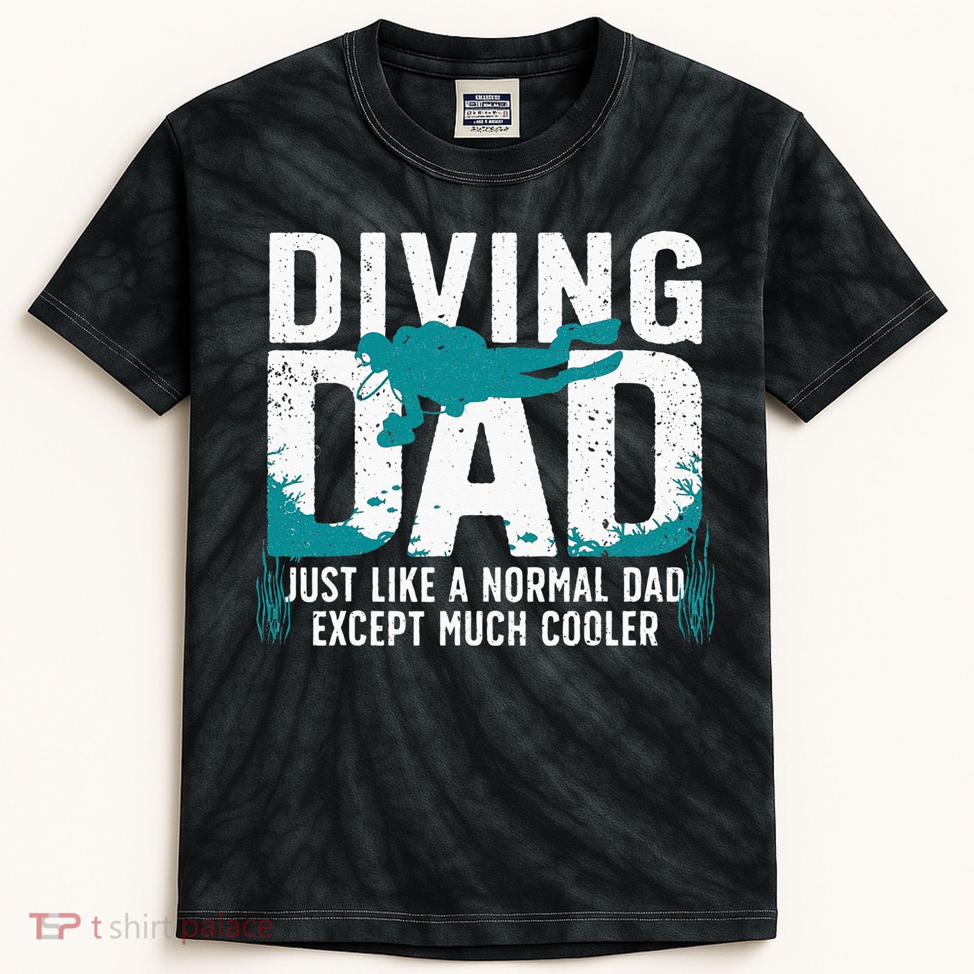 Cool Scuba Diving For Dad Men Ocean Scuba Diver Instructor Kids Tie-Dye T-Shirt