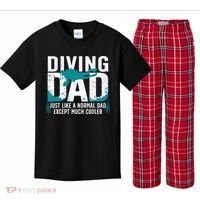 Cool Scuba Diving For Dad Men Ocean Scuba Diver Instructor Kids Plaid Pajama Set thumb 0