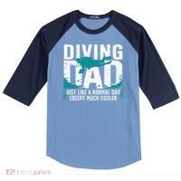Cool Scuba Diving For Dad Men Ocean Scuba Diver Instructor Raglan Baseball Sleeve Shirt thumb 0