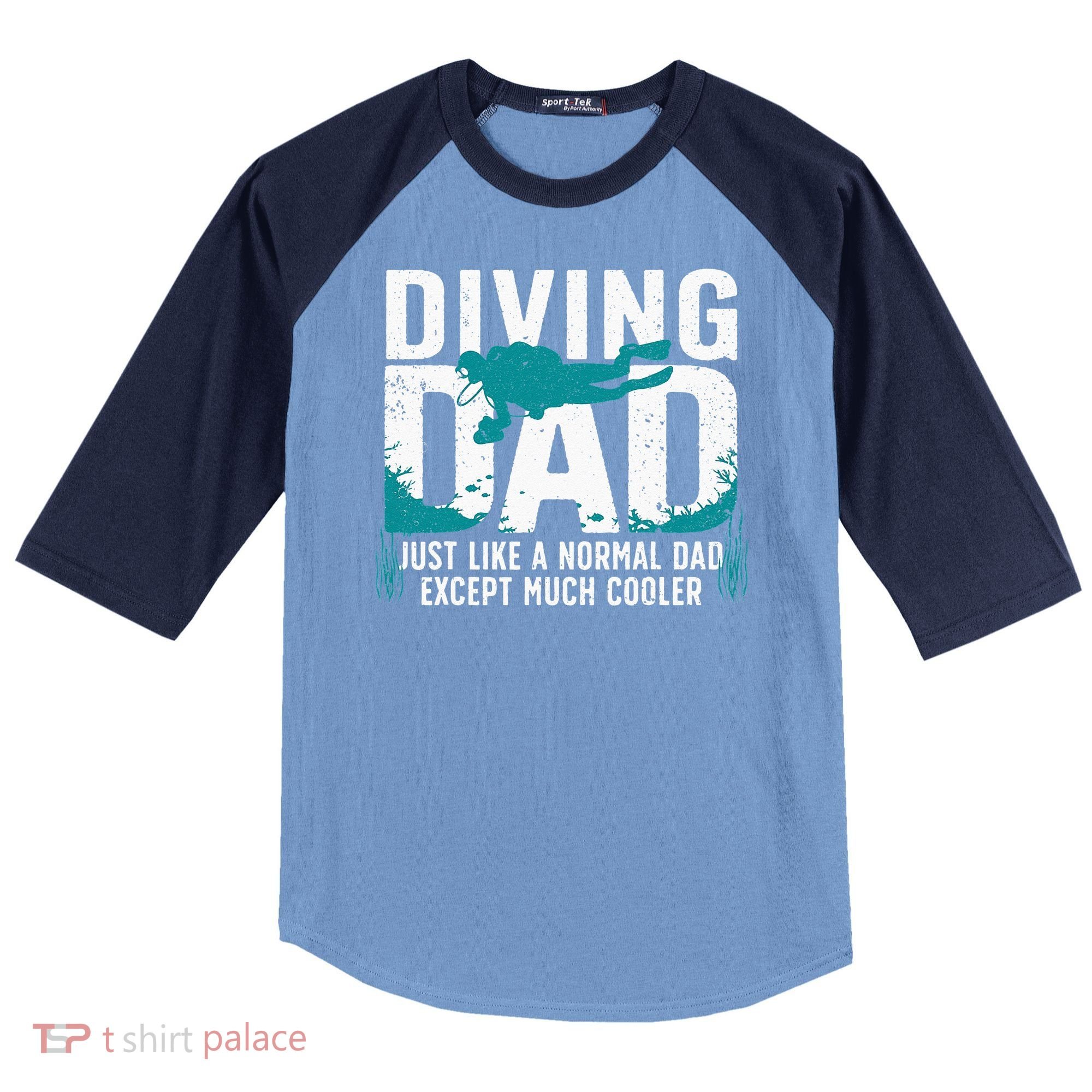 Cool Scuba Diving For Dad Men Ocean Scuba Diver Instructor Raglan Baseball Sleeve Shirt